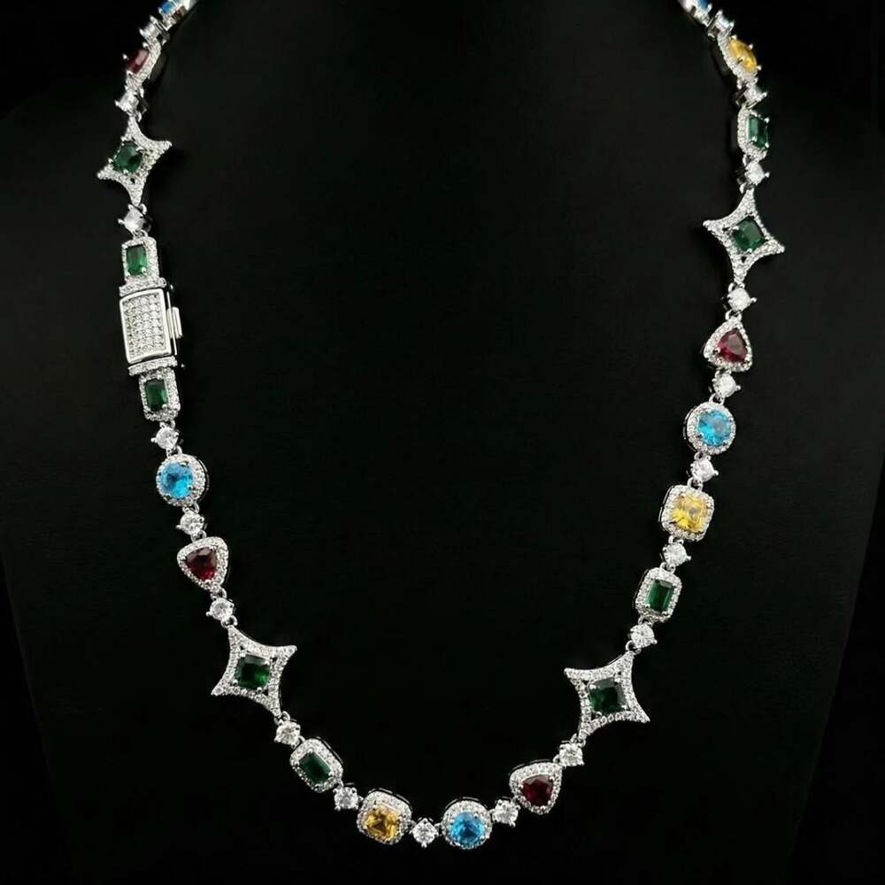 Multi Coloured Gemstone Necklace 18 Inch Aa 09